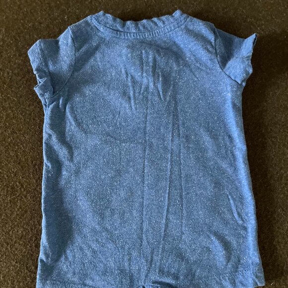 Primary Baby Heathered Henley Shortie- Cornflower - Picture 2 of 2